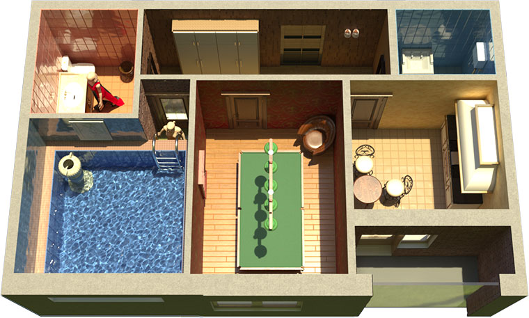 Квартира с бассейном